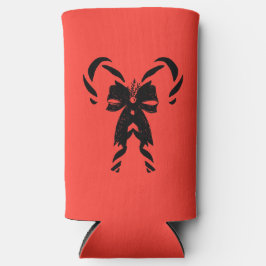 Candy Canes with Pine Needles & Bow スリム缶クーラー