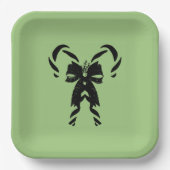 Candy Canes with Pine Needles & Bow ペーパープレート (正面)