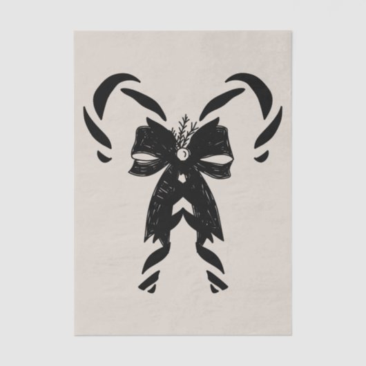 Candy Canes with Pine Needles & Bow 薄葉紙 (正面)