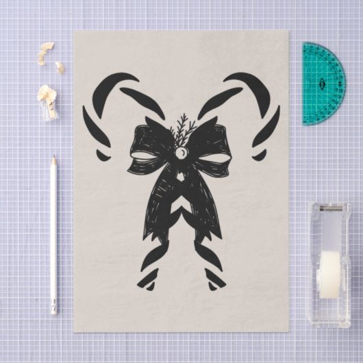 Candy Canes with Pine Needles & Bow 薄葉紙 (クラフト)