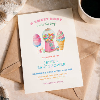 Candy Colorful A Sweet Baby Shower is on the way  招待状