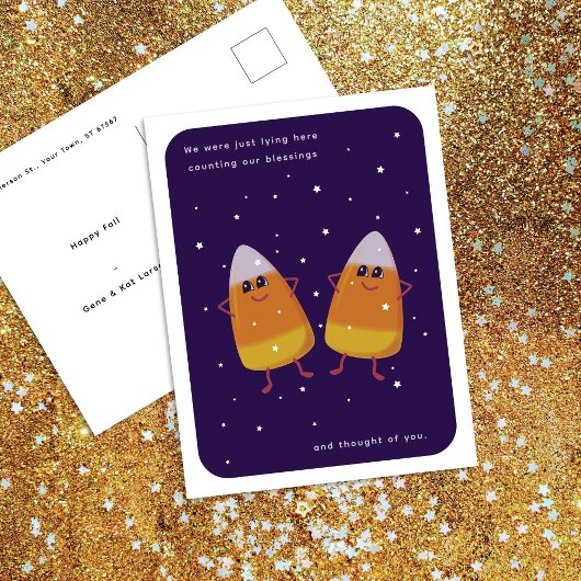 Candy Corn Duo "Counting Our Blessings" 秋 シーズンポストカード