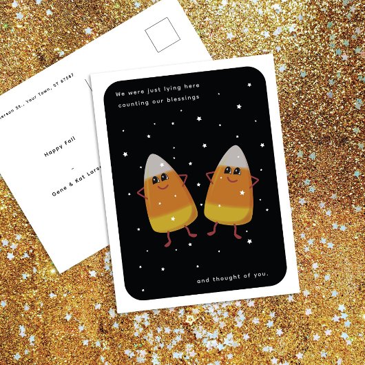 Candy Corn Duo "Counting Our Blessings" 秋 シーズンポストカード