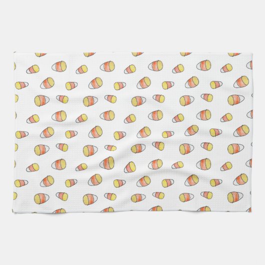 Candy Corn Fall autumn kitchen towel キッチンタオル (横)
