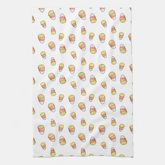 Candy Corn Fall autumn kitchen towel キッチンタオル (縦)