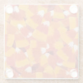 Candy Corn Halloween Watercolor Painting ガラスコースター (裏面)