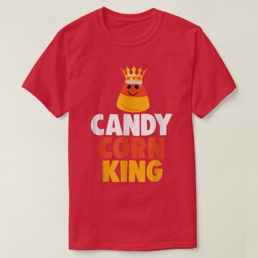 Candy Corn King Funny Halloween Couples Matching Tシャツ (デザイン正面)