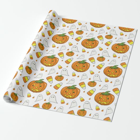 Candy Corn Pattern Wrapping Paper ラッピングペーパー (アンロールド)