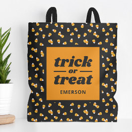 Candy Corn Trick or Treat Monogrammed Halloween トートバッグ