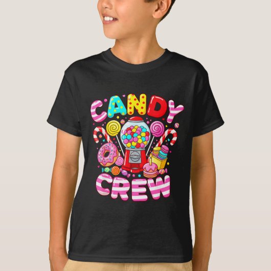 Candy Crew Matching Group Colorful Sweets Party  Tシャツ (正面)
