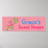 Candy Cupcakes Sweet Shoppe Banner Poster ポスター (正面)