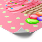 Candy Cupcakes Sweet Shoppe Banner Poster ポスター (角)