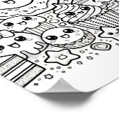 candy donuts cakes coloring page ポスター (角)