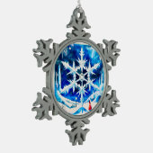 Candy Dreams and Christmas Snowflakes スノーフレークピューターオーナメント (左)