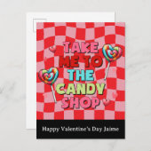 Candy Funny Valentines Day Postcard ポストカード (正面/裏面)