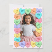 Candy Heart Kid Photo Valentine Card, Child School ノートカード (正面)