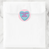 Candy Heart Valentine's Day Exchange Sticker Blue ラウンドシール (バッグ)