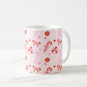 Candy Hearts Pink Holiday Mug コーヒーマグカップ (正面右)
