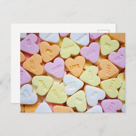 Candy Hearts Valentine's Day ポストカード (正面/裏面)