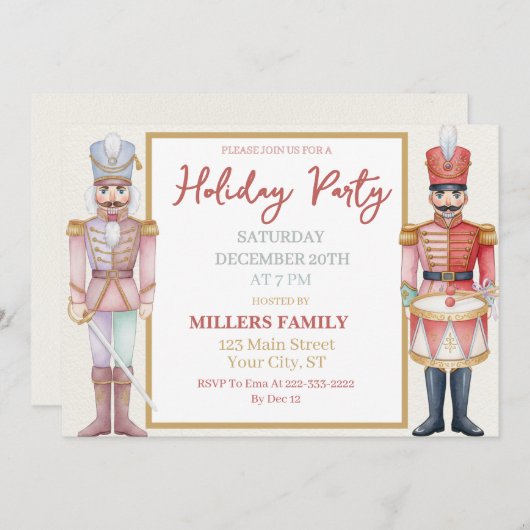 Candy Land Nutcracker Christmas Holiday シーズンカード (正面/裏面)