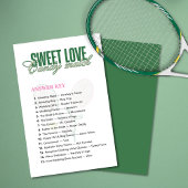  Candy Match Tennis Bridal Shower Game Answer Key
