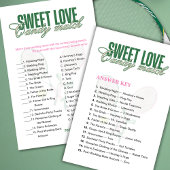  Candy Match Tennis Bridal Shower Game Answer Key