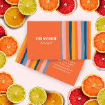 Candy Minimalist Stripes Handmade Orange 名刺<br><div class="desc">Show your style with this hand drawn design on front of back of the business card. Perfect for business people,  accountants,  designers,  bloggers,  fashionistas and other creative types. Add your own text to make it shine! Check my shop for more!</div>