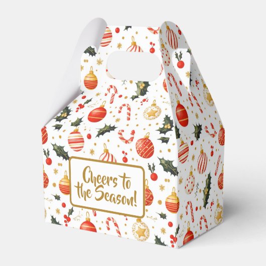 Candy & Ornaments Bright Christmas Pattern フェイバーボックス (正面サイド)