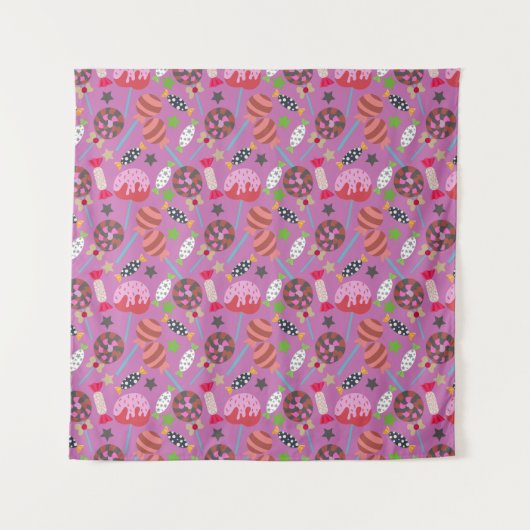 Candy pattern | Lollies pattern | lollipop 19 タペストリー (正面)