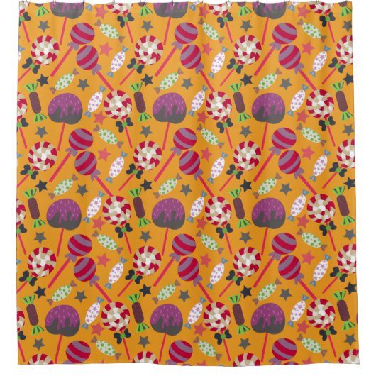 Candy pattern | Lollies pattern | lollipop 23 シャワーカーテン (正面)
