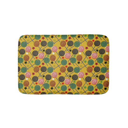 Candy pattern | Lollies pattern | lollipop 25 バスマット (正面)