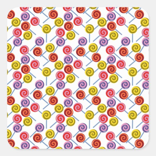 Candy pattern | Lollies pattern | lollipop 2 スクエアシール (正面)