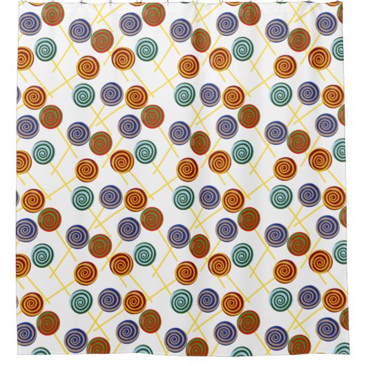 Candy pattern | Lollies pattern | lollipop 47 シャワーカーテン (正面)
