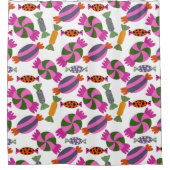 Candy pattern | Lollies pattern | lollipop 6 シャワーカーテン (正面)