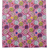 Candy pattern | Lollies pattern | lollipop 7 シャワーカーテン (正面)