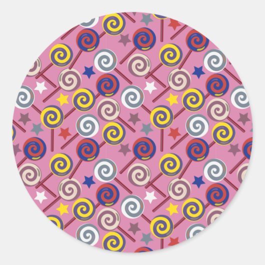 Candy pattern | Lollies pattern | lollipop 7 ラウンドシール (正面)