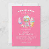 Candy Pink A Sweet Baby Shower is on the way  招待状 (正面)