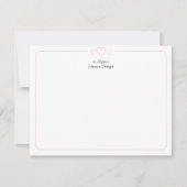 Candy Pink Border Three Heart Stationery Note Card ノートカード (正面)