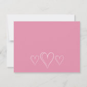 Candy Pink Border Three Heart Stationery Note Card ノートカード (裏面)