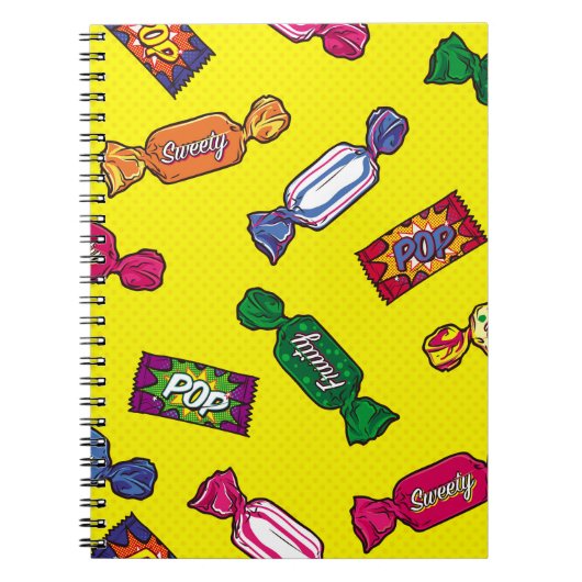 Candy Seamless Patternart,ポップ・アートのcandy,patte ノートブック (正面)