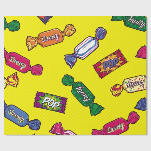Candy Seamless Patternart,ポップ・アートのcandy,patte ラッピングペーパー (フラット)