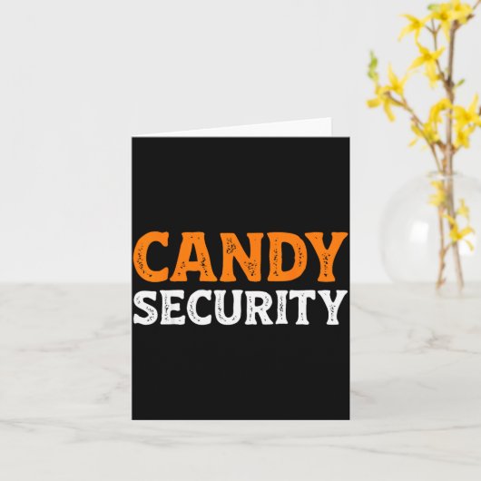 Candy Security Funny Easy Lazy Halloween Dad Mom P カード (黄色い花)