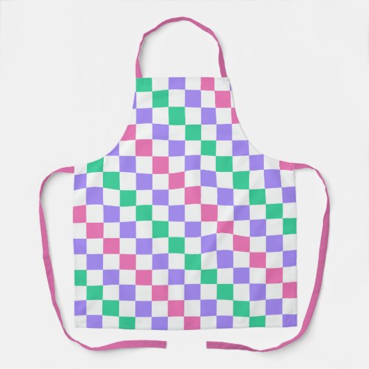 Candy shop diagonal checkerboard pattern エプロン (正面)