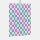 Candy shop diagonal checkerboard pattern ガラスオーナメント (正面右)