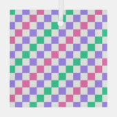 Candy shop diagonal checkerboard pattern ガラスオーナメント (裏面)