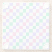 Candy shop diagonal checkerboard pattern ガラスコースター (裏面)
