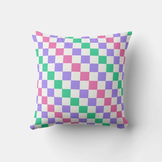 Candy shop diagonal checkerboard pattern クッション (裏面)