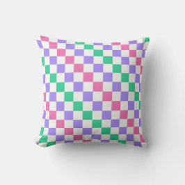 Candy shop diagonal checkerboard pattern クッション