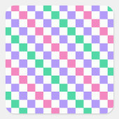 Candy shop diagonal checkerboard pattern スクエアシール (正面)