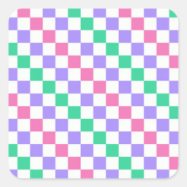 Candy shop diagonal checkerboard pattern スクエアシール